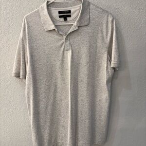 Banana Republic Light Gray Polo Shirt; Luxury Cotton, Standard Fit